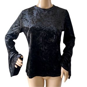 Hyeve Velvet Black Top Bell Sleeve Stretch